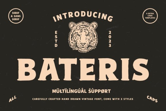 Bateris: A Bold Serif Font for Branding