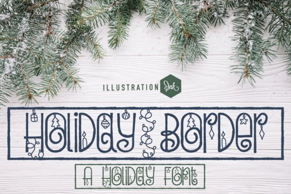 Holiday Border: A Festive Sans Serif Font for Web Design