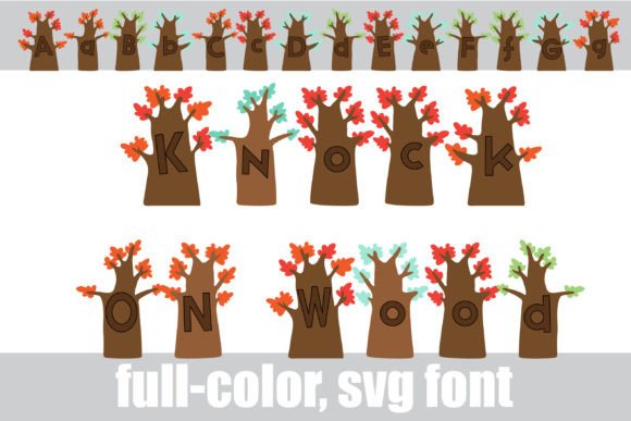 Knock on Wood: A Whimsical Full-Color Fall Font