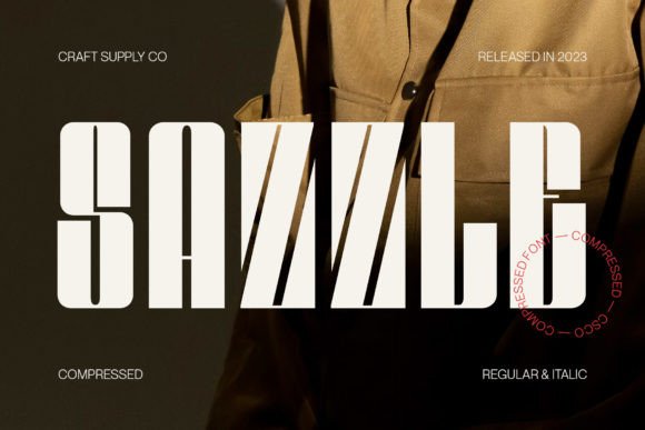 Sazzle: A Sleek Compressed Sans Serif Display Font